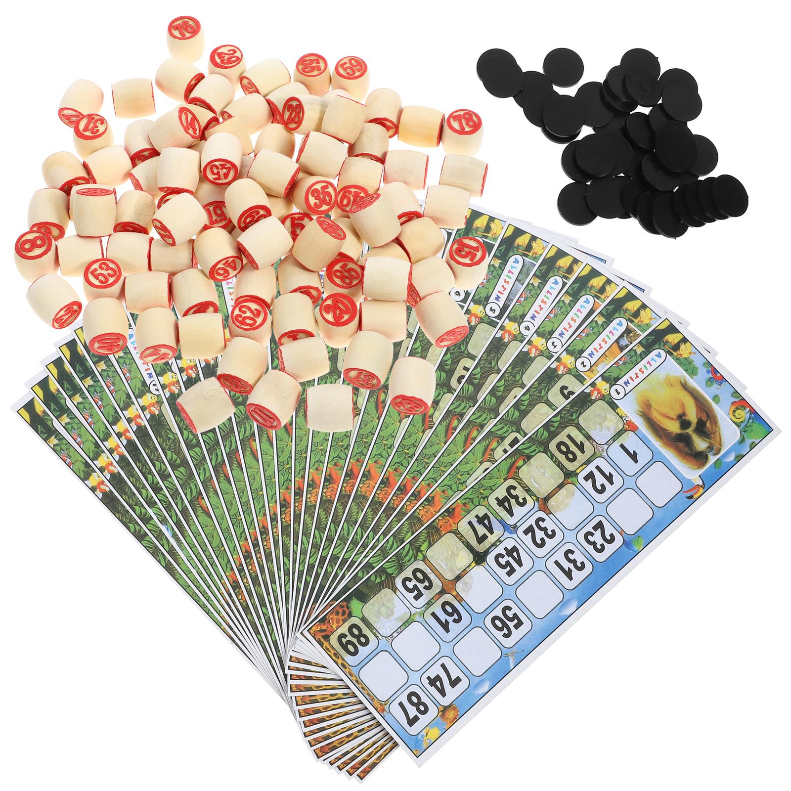 Party Games Bingo - 1 مجموعة عدد خشبي قطع الشطرنج