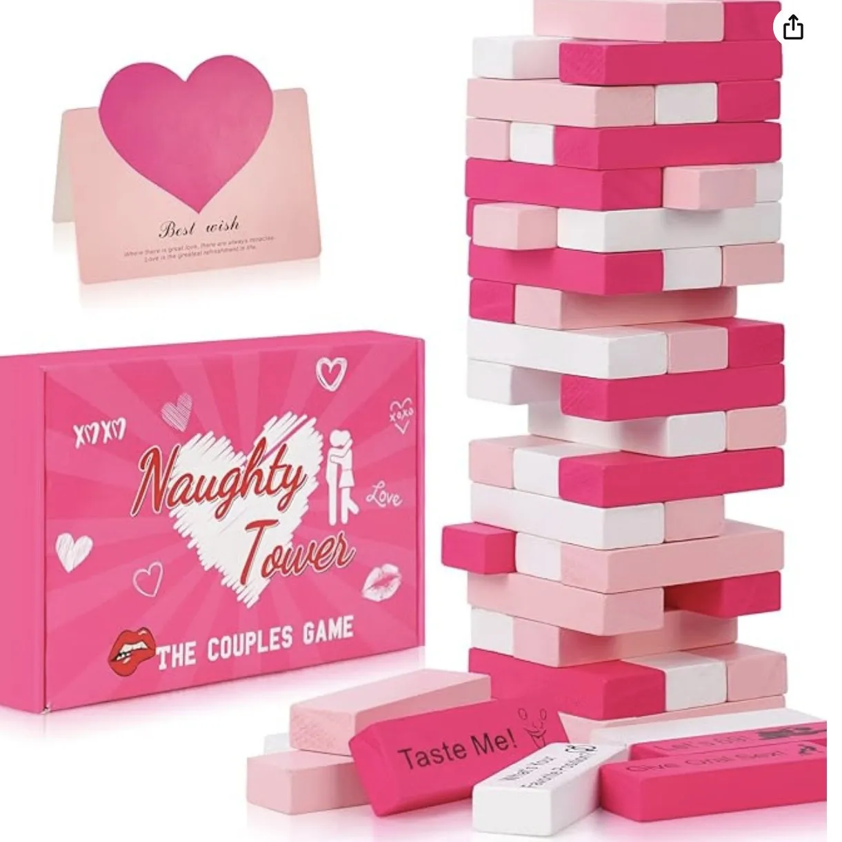 Party Games Couple - 48 قطعة لعبة برج الكتلة أنشطة