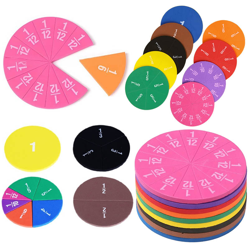 Party Games School - أقراص تدريب على الكسور الرياضية ملونة