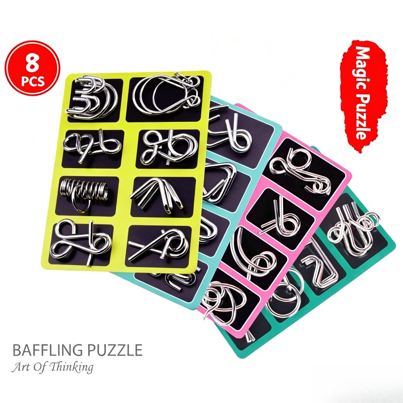 مجموعة ألغاز معدنية من 8 قطع،  - مراجعة Party Games Board Game وسعره
